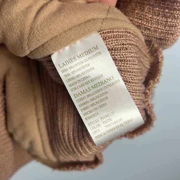 Green Tea medium neutral tan women’s knit zippered vest - Picture 4 of 10